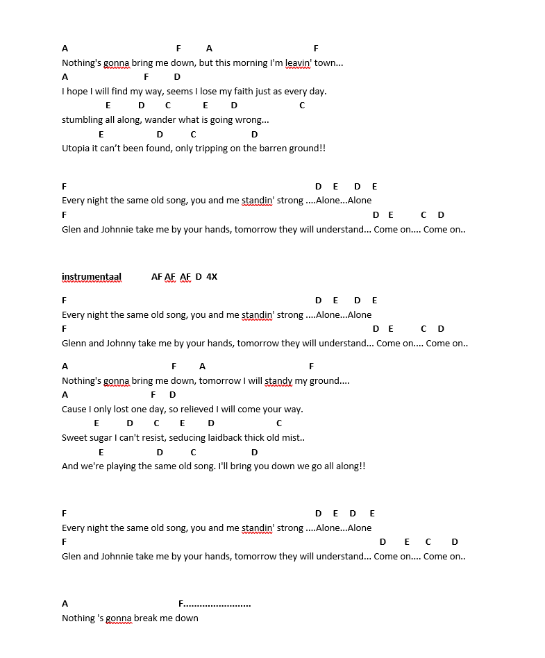 glen and johnnie tekst